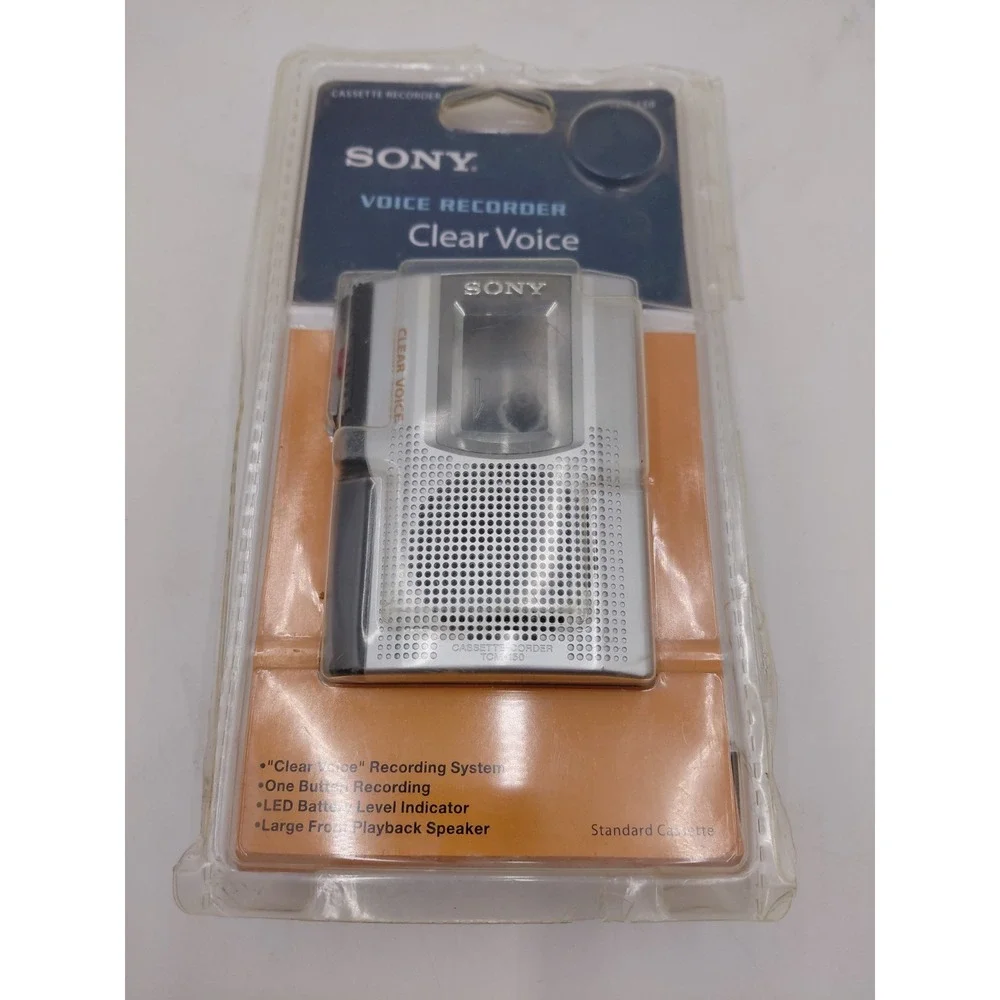 Sony TCM-150 Handheld Standard Cassette Voice Recorder Clear Voice Package Open